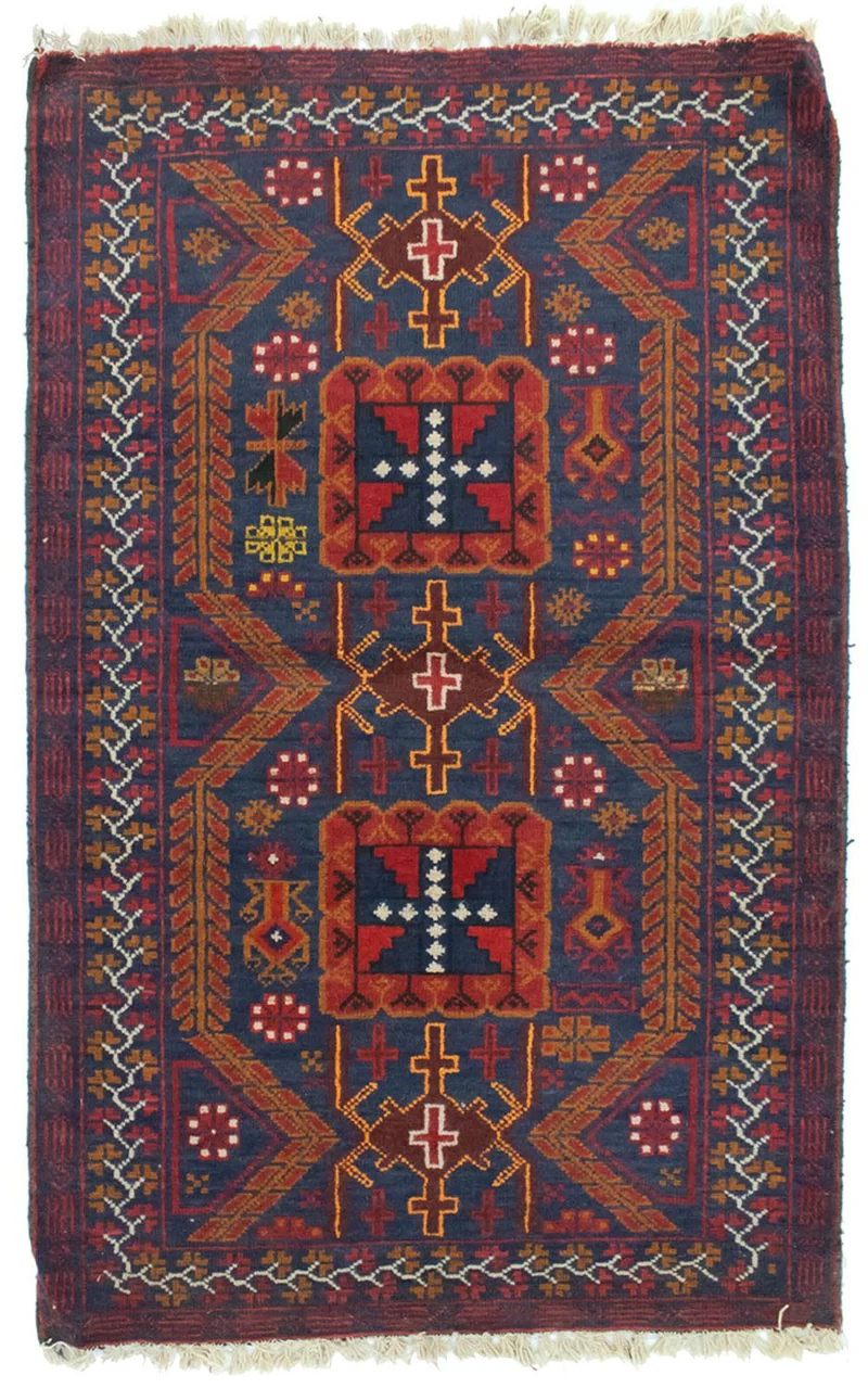 Belutsch Teppich 84x138cm - Orientteppich - blau