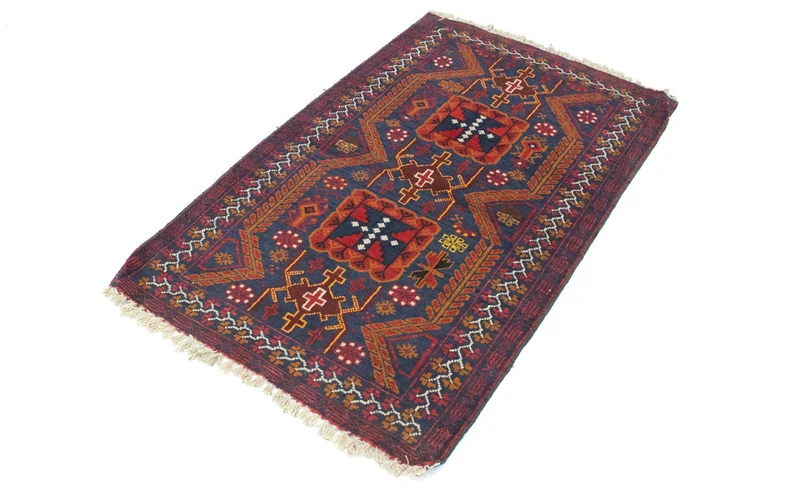 Belutsch Teppich 84x138cm - Orientteppich - blau