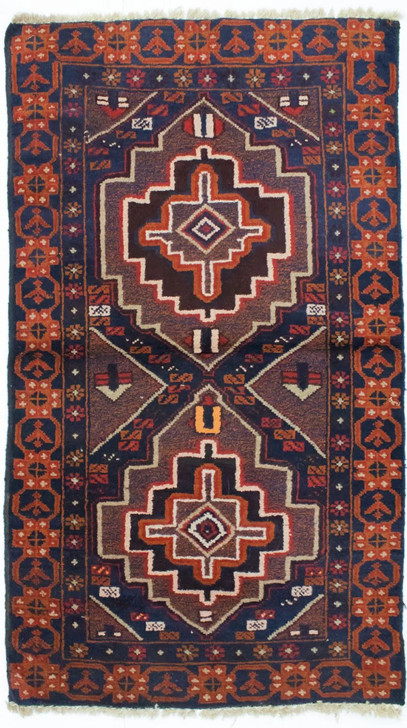 Belutsch Teppich 79x134cm - Orientteppich - blau