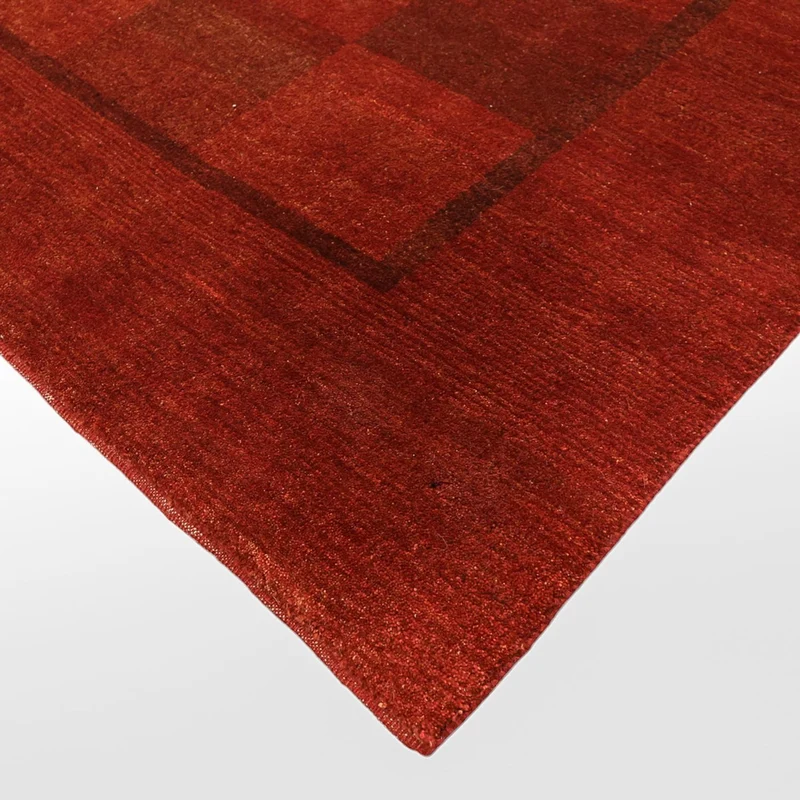 Gabbeh Persisch Teppich 259x327cm - Perserteppich Wollteppich - dunkelrot
