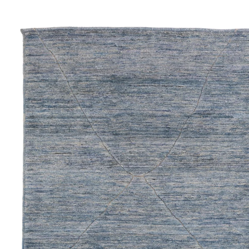 Berber Teppich 274x360cm - Wollteppich - seeblau