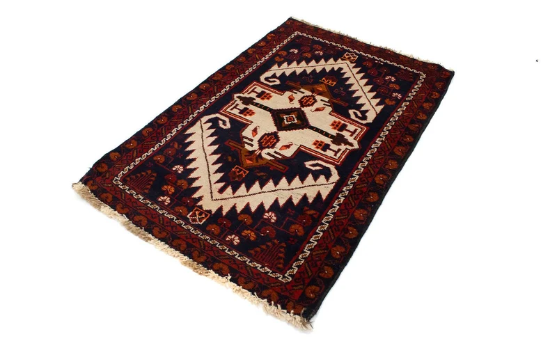 Belutsch Teppich 84x132cm - Orientteppich - blau