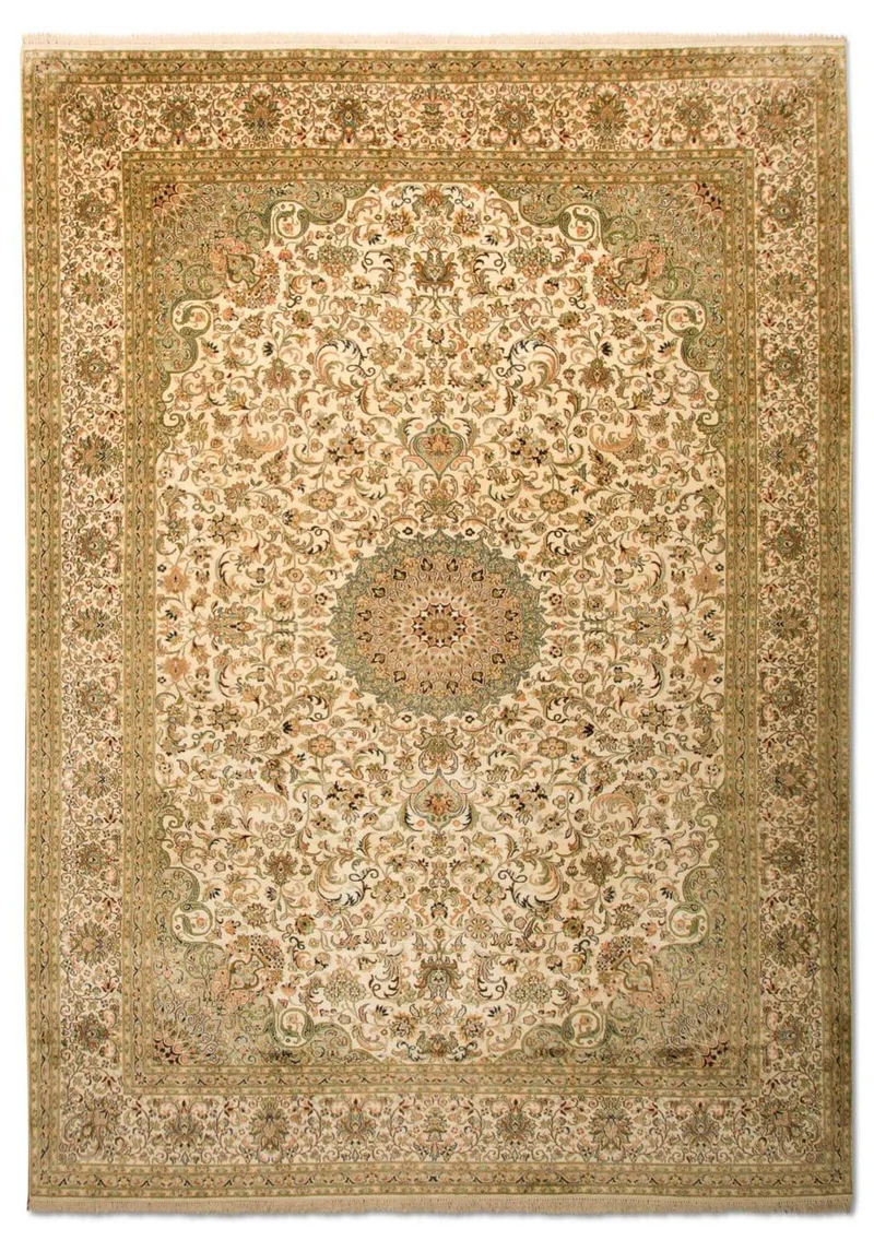 Kaschmir Seide Teppich 213x314cm - Orientteppich - beige