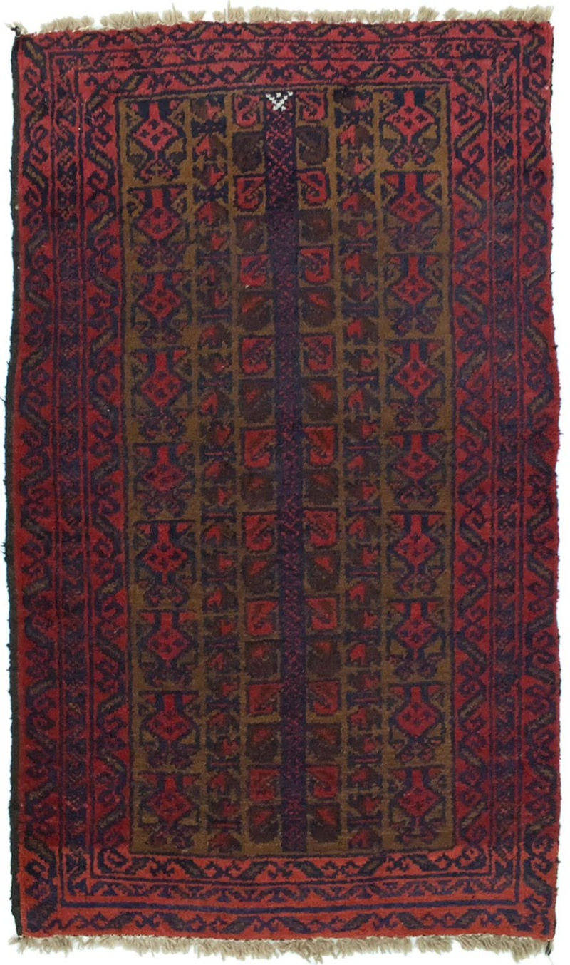 Belutsch Teppich 74x126cm - Orientteppich - rot