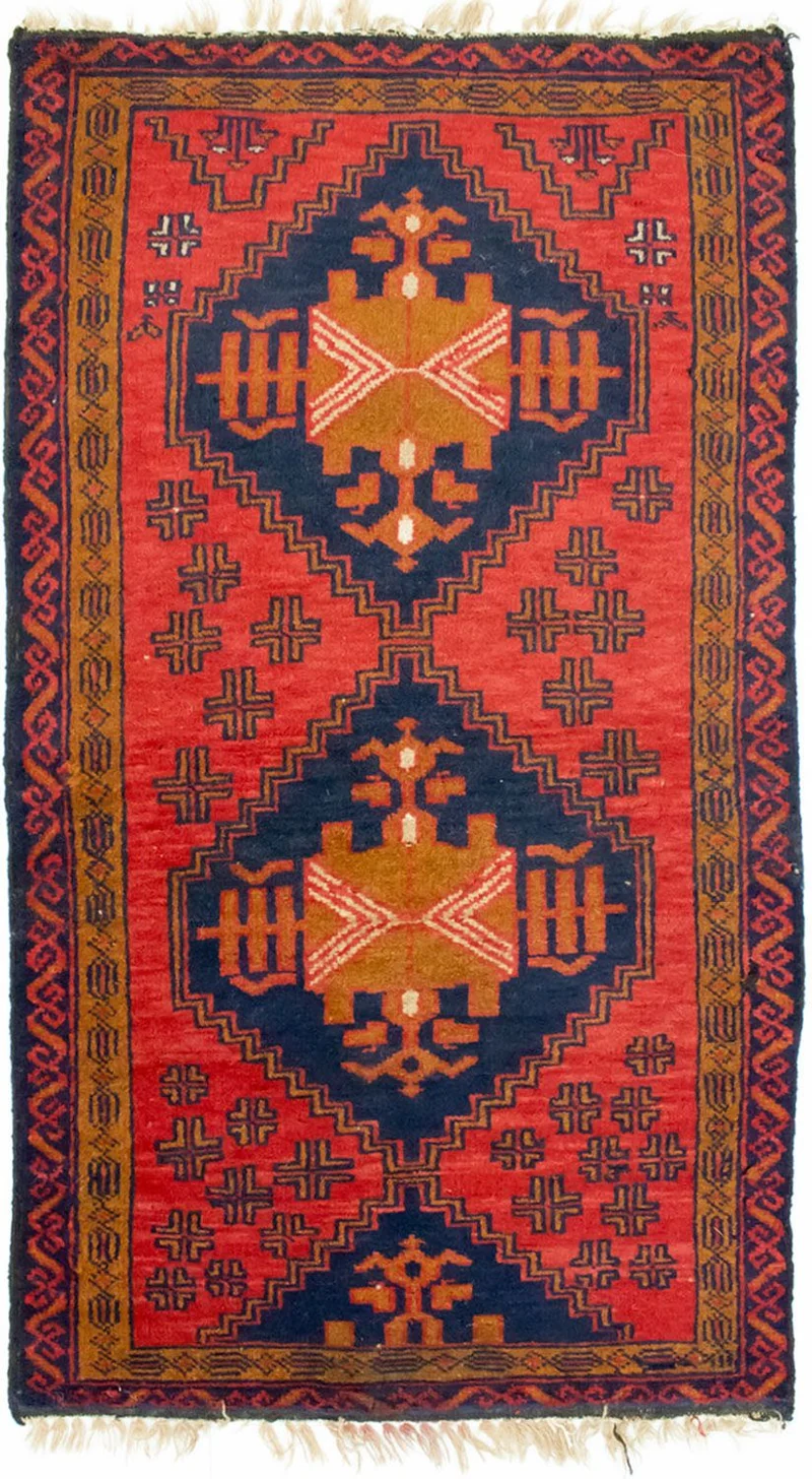 Belutsch Teppich 74x129cm - Orientteppich - rot