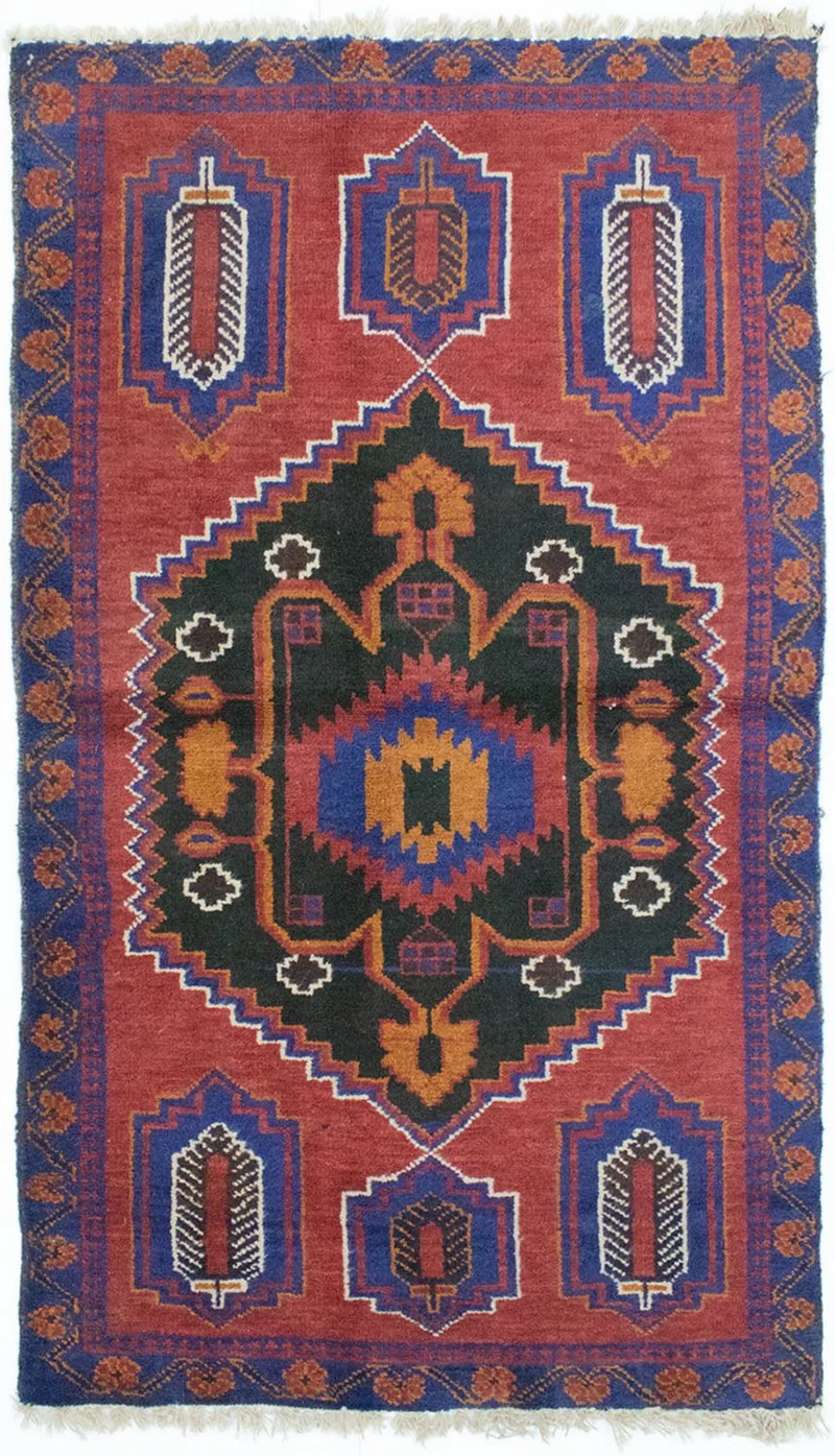 Belutsch Teppich 81x135cm - Orientteppich - blau