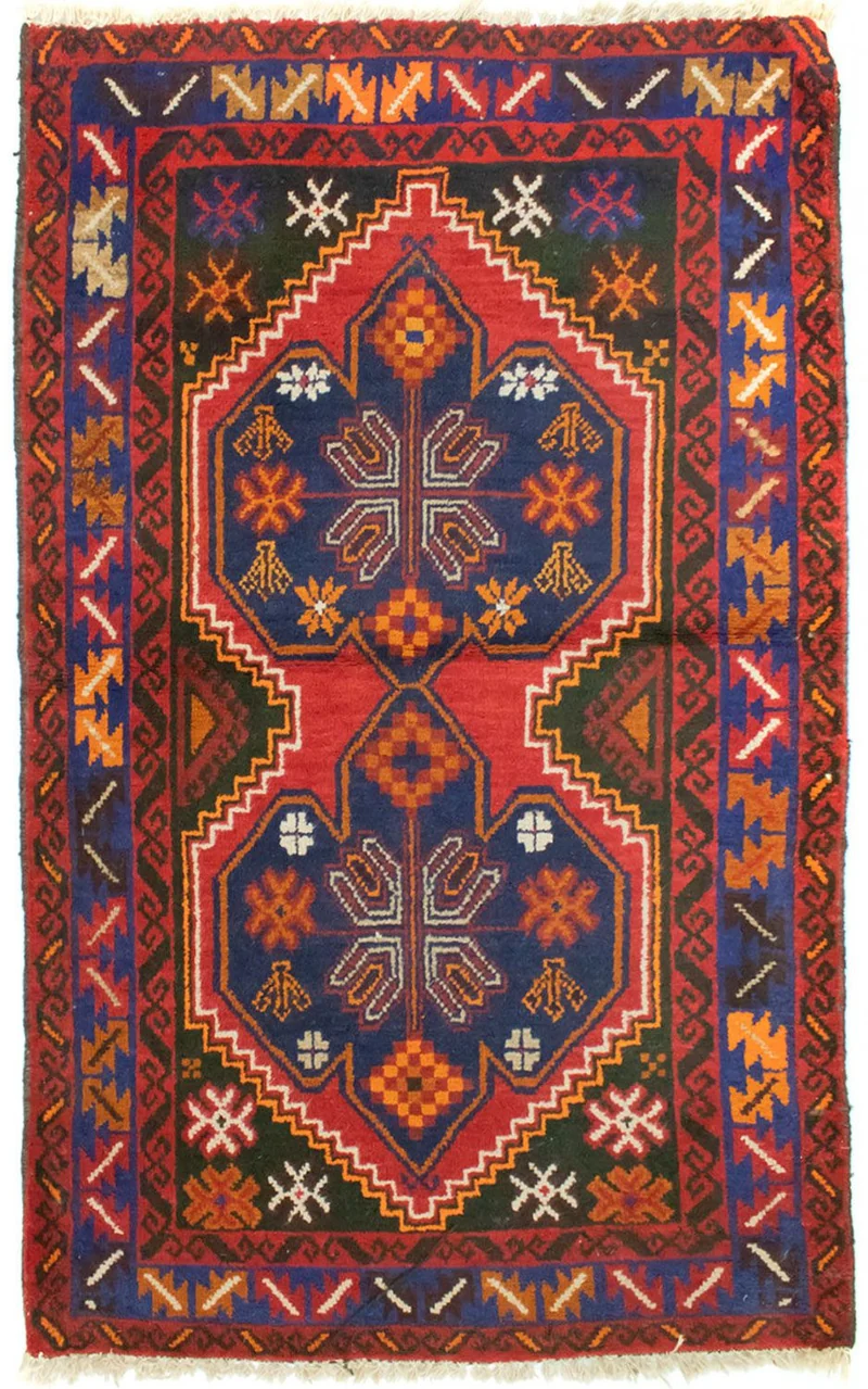 Belutsch Teppich 88x130cm - Orientteppich - rot
