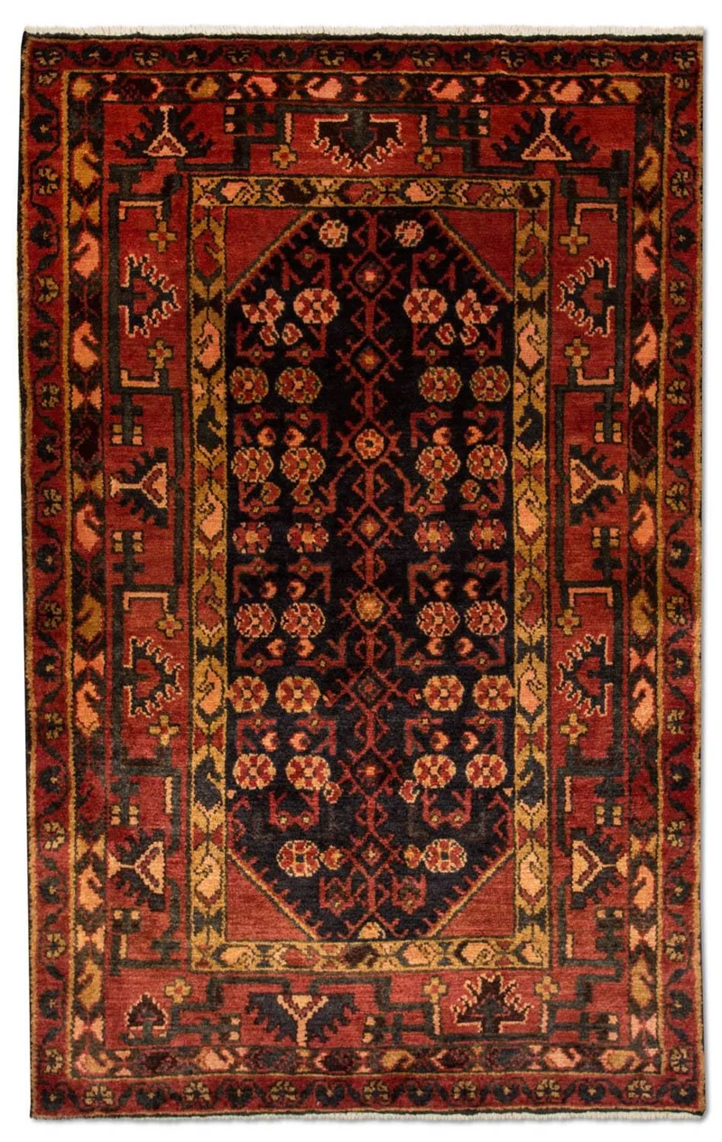 Hamadan Teppich 107x173cm - Perserteppich - dunkelblau