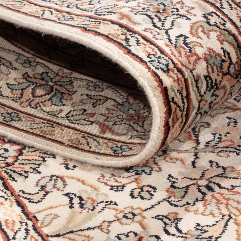 Kaschmir Seide Teppich 77x307cm - Orientteppich - beige