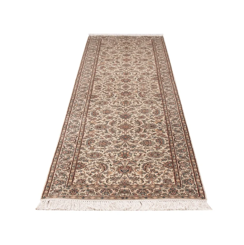 Kaschmir Seide Teppich 77x307cm - Orientteppich - beige