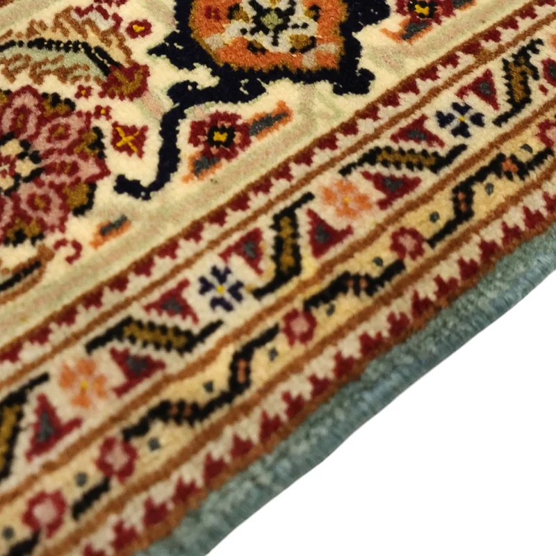 Täbriz - 50 Raj Teppich 101x145cm - Perserteppich - olivgrün