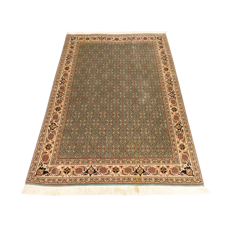 Täbriz - 50 Raj Teppich 101x145cm - Perserteppich - olivgrün