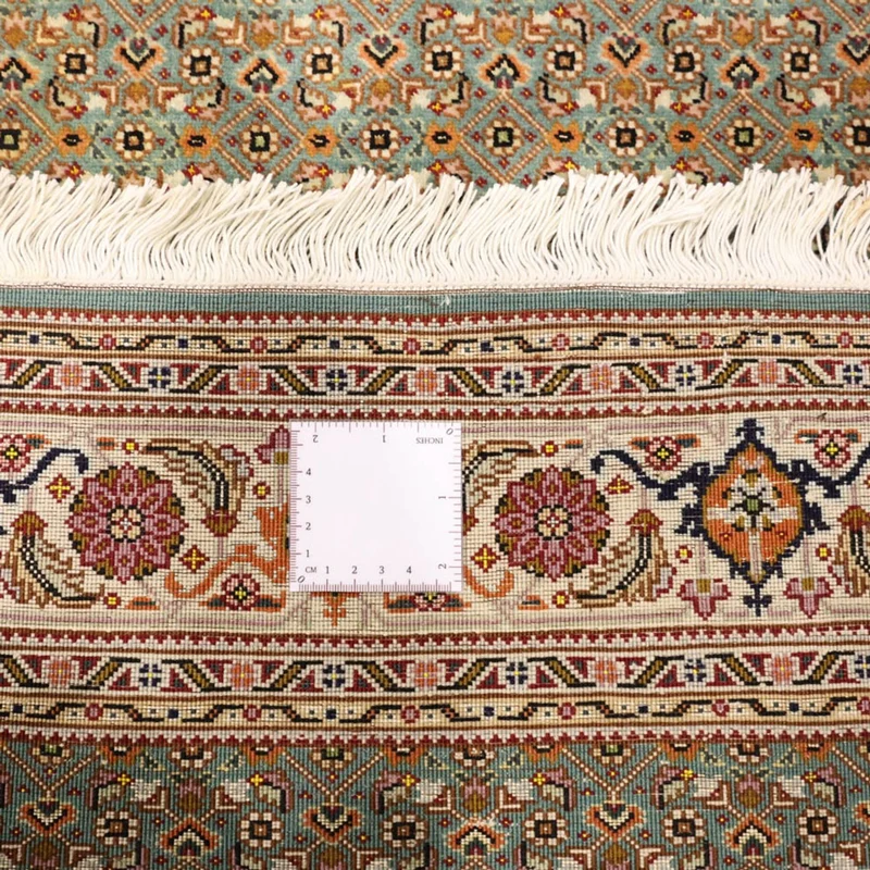 Täbriz - 50 Raj Teppich 101x145cm - Perserteppich - olivgrün