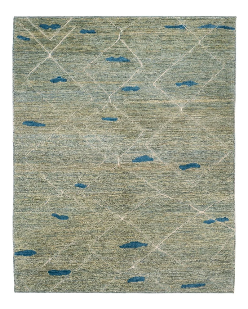 Berber Teppich 160x199cm - Wollteppich - hellgrün