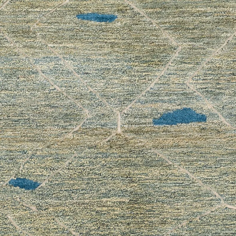 Berber Teppich 160x199cm - Wollteppich - hellgrün