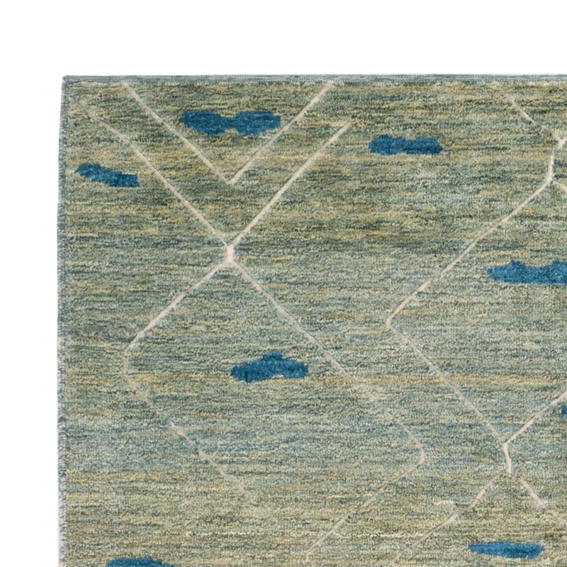 Berber Teppich 160x199cm - Wollteppich - hellgrün