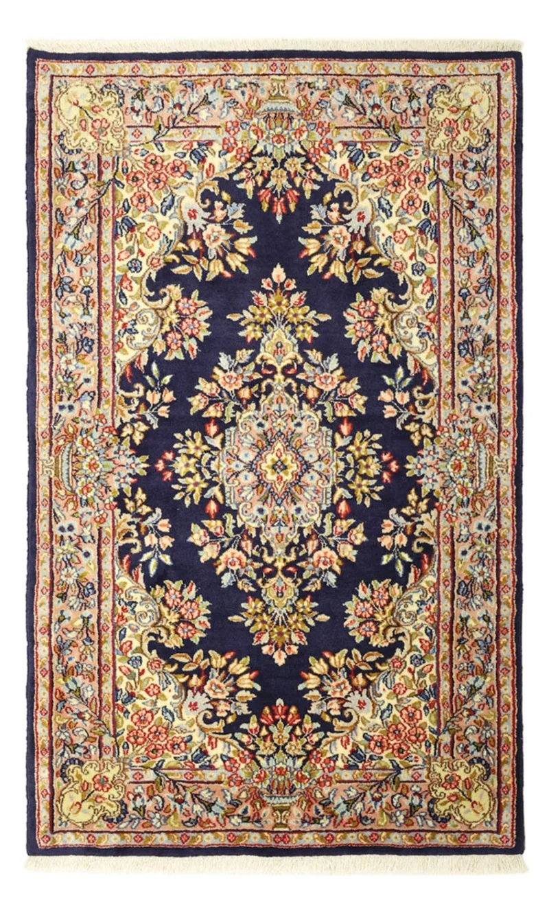 Kerman Teppich 92x148cm - Perserteppich - blau