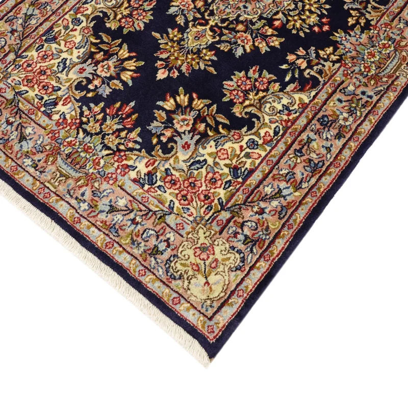 Kerman Teppich 92x148cm - Perserteppich - blau