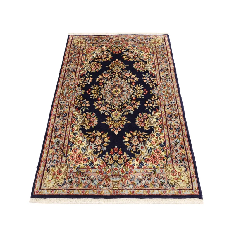 Kerman Teppich 92x148cm - Perserteppich - blau