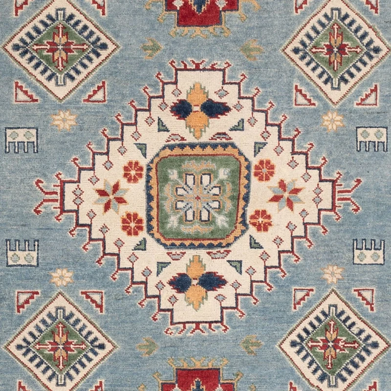 Kazak Teppich 195x291cm - Orientteppich - hellblau