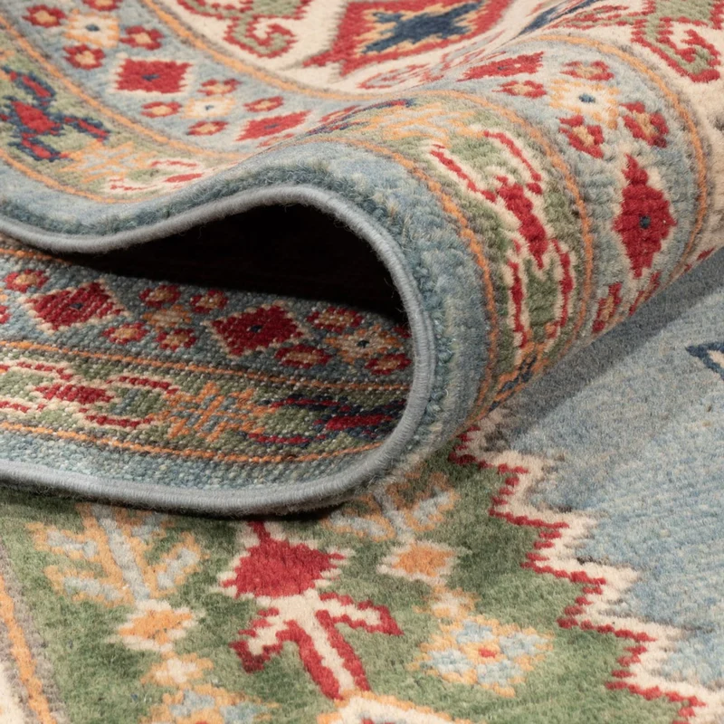 Kazak Teppich 195x291cm - Orientteppich - hellblau