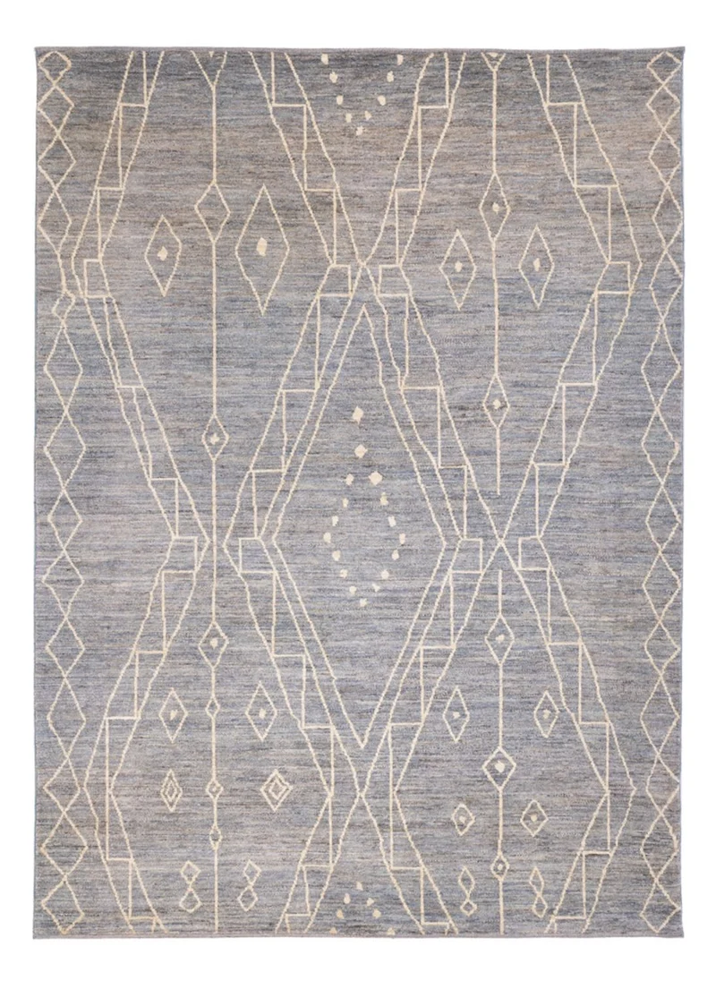 Berber Teppich 173x245cm - Wollteppich - seeblau