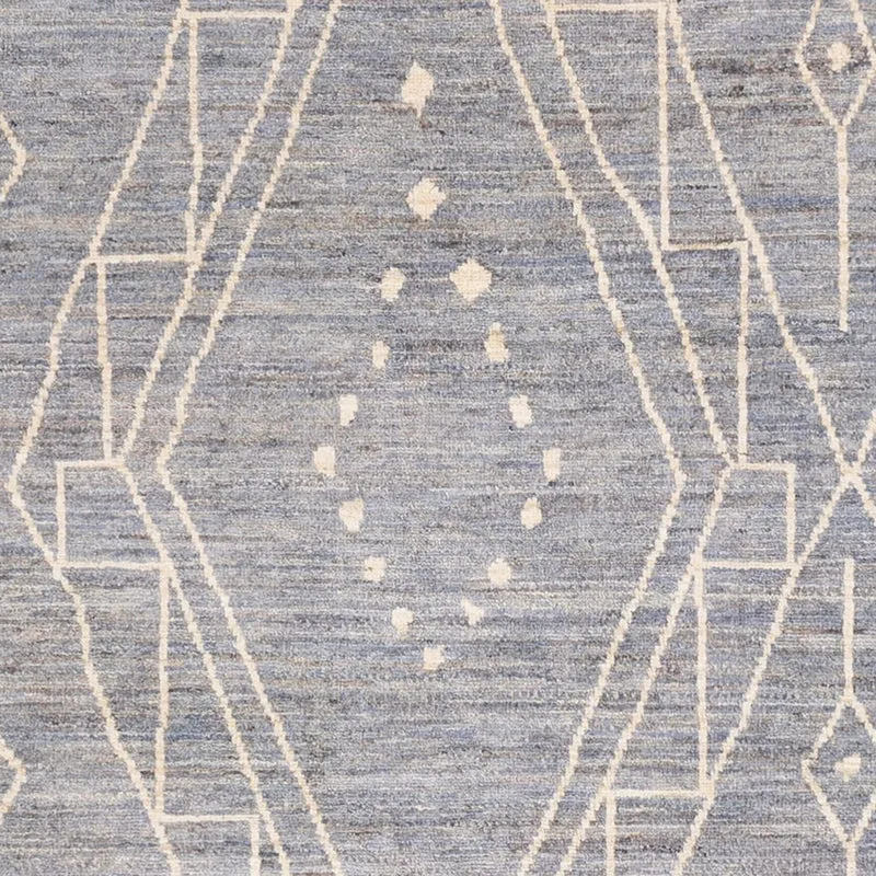Berber Teppich 173x245cm - Wollteppich - seeblau