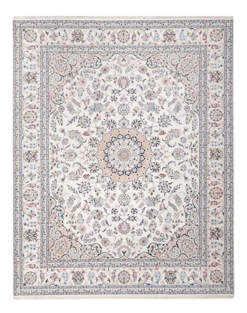 Indo Nain Teppich 241x303cm - Orientteppich - weiß