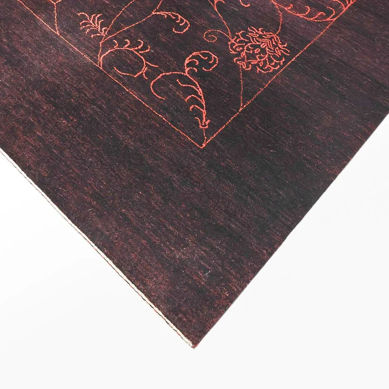 Indo Loribaft Teppich 173x240cm - Wollteppich - dunkelblau