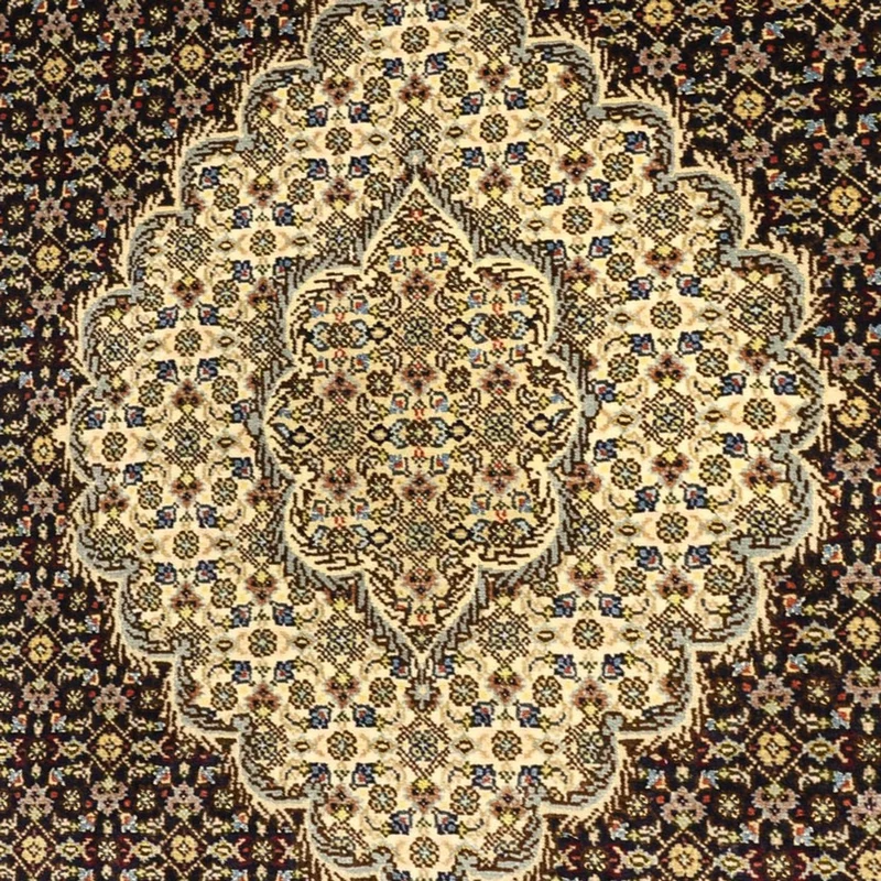 Täbriz - 50 Raj Teppich 102x146cm - Perserteppich - dunkelgrün