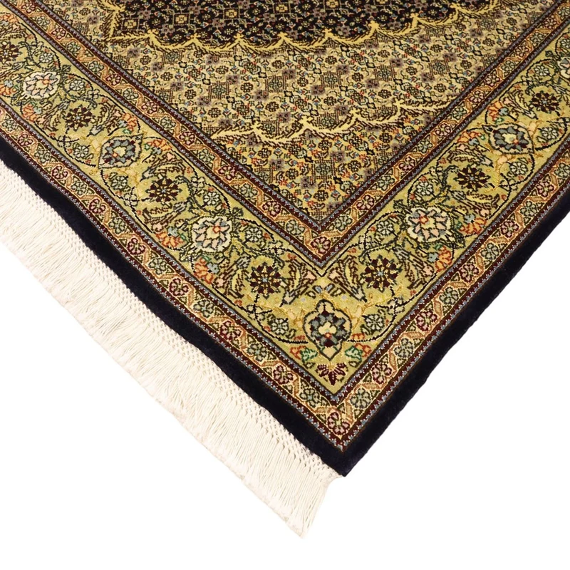 Täbriz - 50 Raj Teppich 102x146cm - Perserteppich - dunkelgrün
