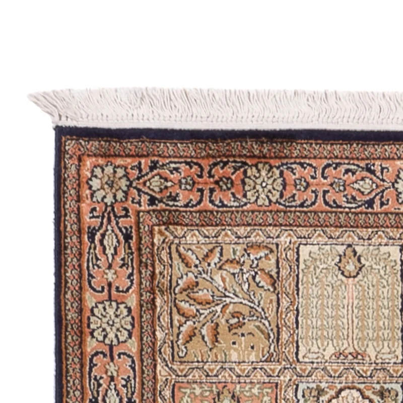 Kaschmir Seide Teppich 77x280cm - Orientteppich - dunkelbeige
