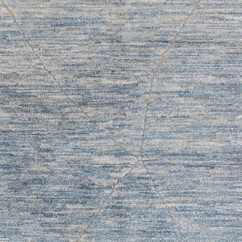 Berber Teppich 154x196cm - Wollteppich - seeblau