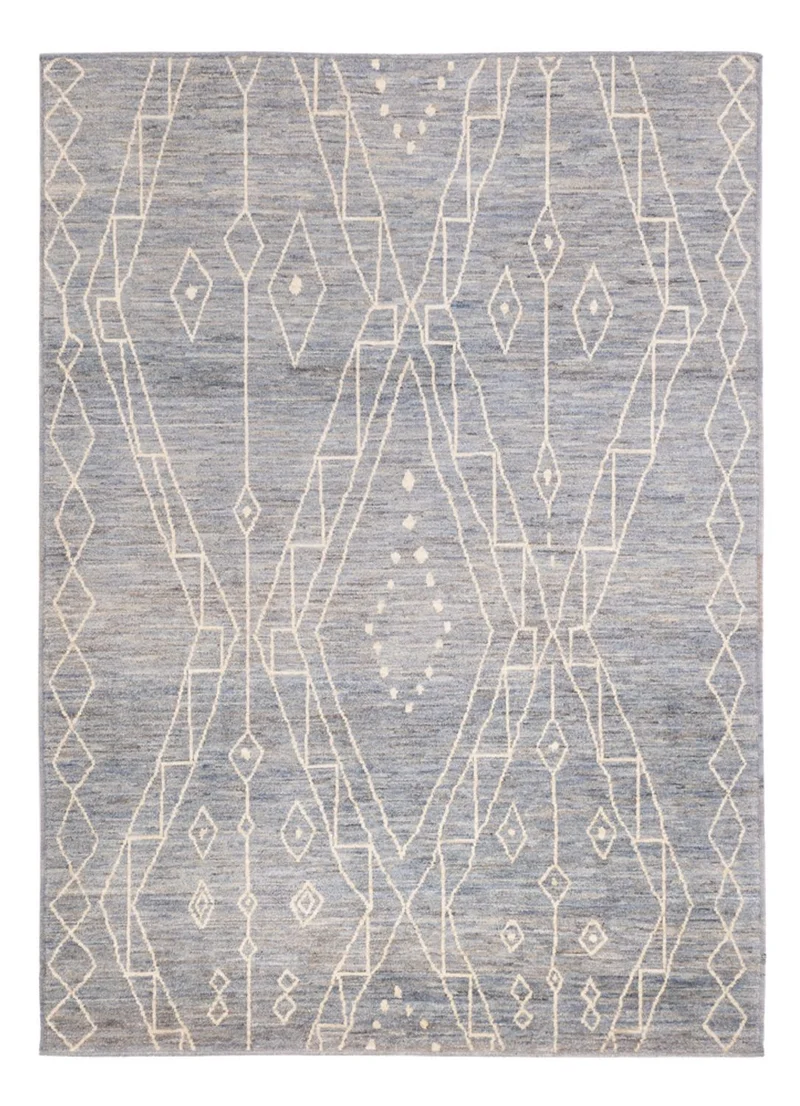 Berber Teppich 148x208cm - Wollteppich - seeblau