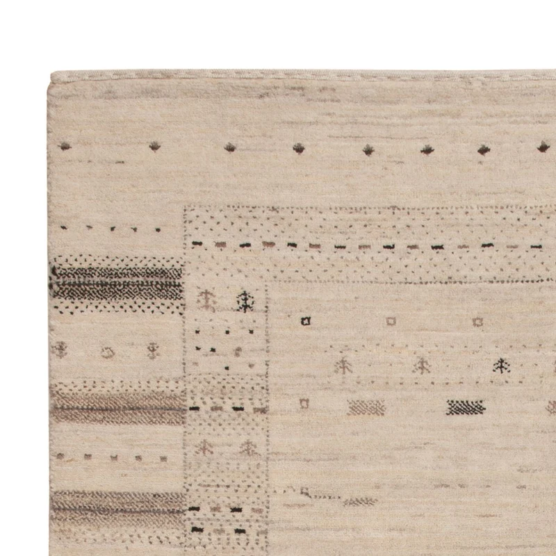 Indo Loribaft Teppich 108x153cm - Wollteppich - beige