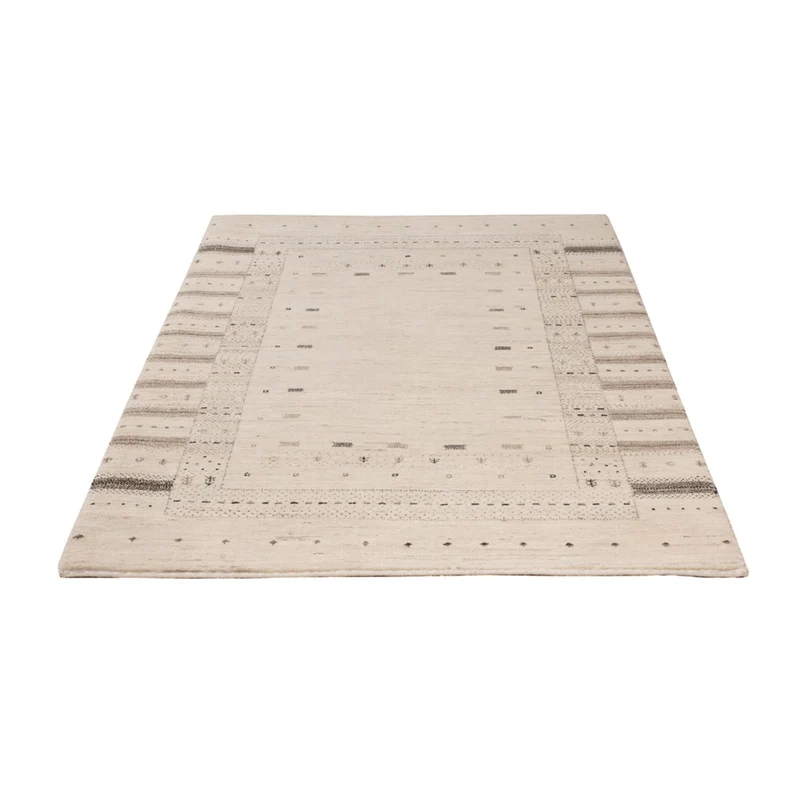 Indo Loribaft Teppich 108x153cm - Wollteppich - beige