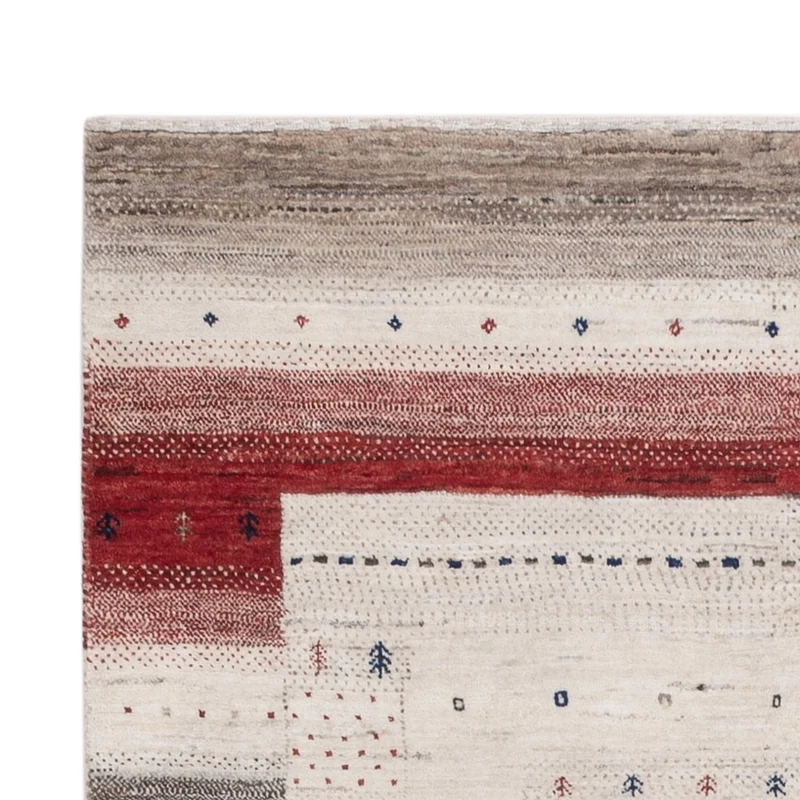 Indo Loribaft Teppich 124x184cm - Wollteppich - mehrfarbig