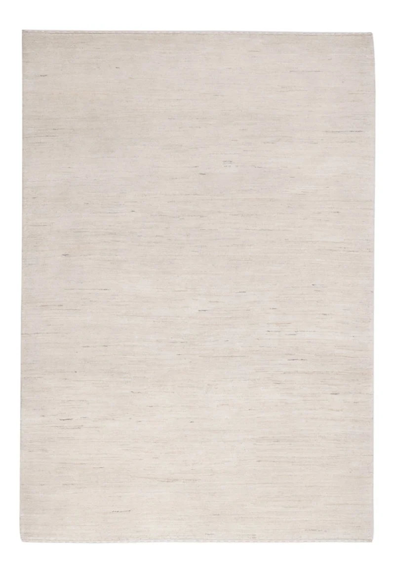 Indo Loribaft Teppich 123x179cm - Wollteppich - silber