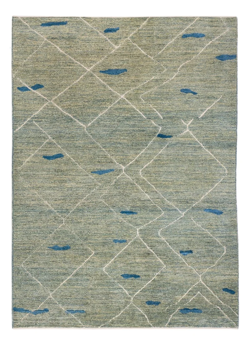 Berber Teppich 172x236cm - Wollteppich - hellgrün