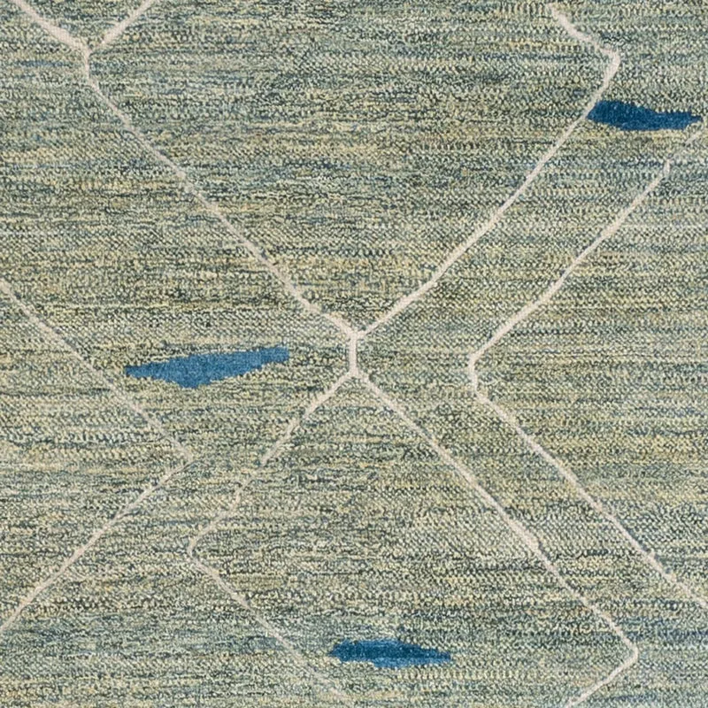 Berber Teppich 172x236cm - Wollteppich - hellgrün