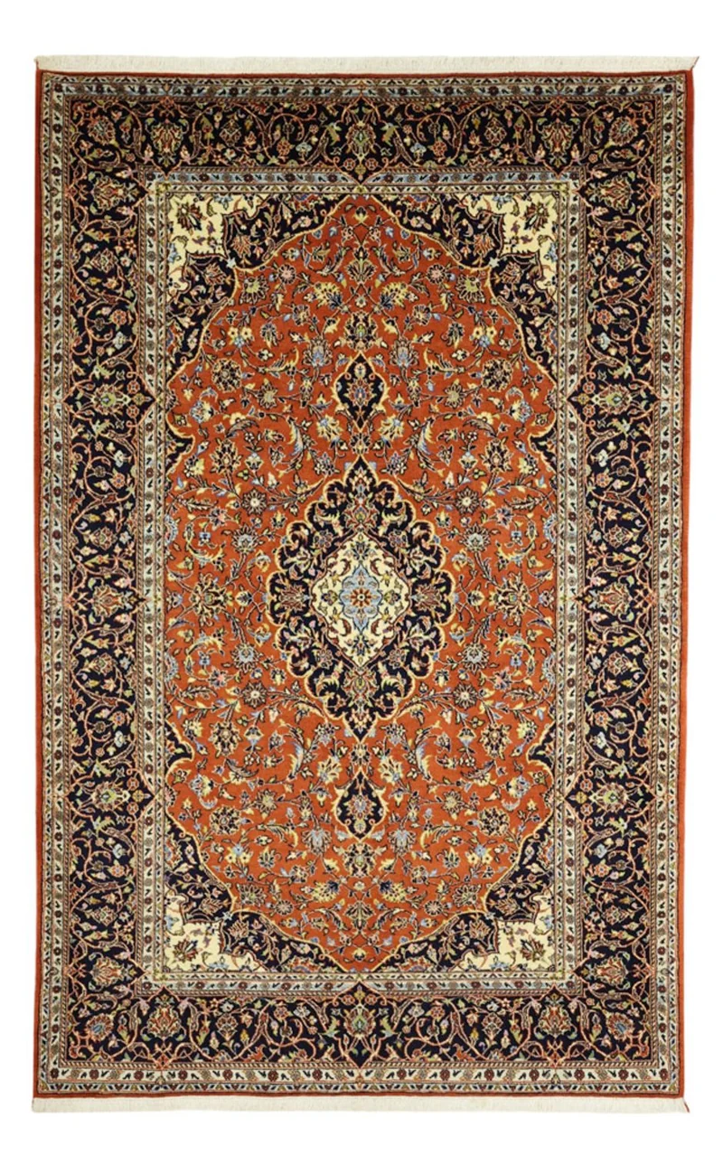 Keshan Teppich 138x215cm - Perserteppich - terrakotta