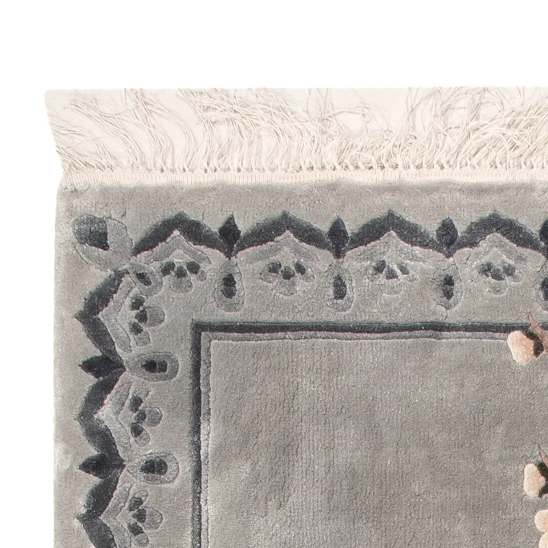 China Seide Teppich 60x124cm - Orientteppich - silber