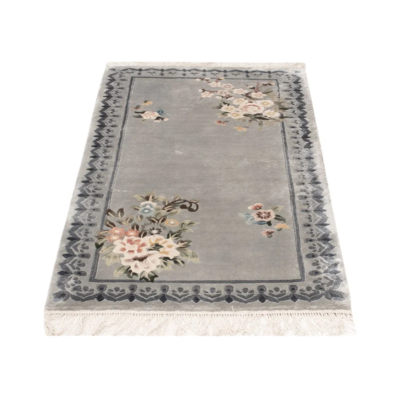 China Seide Teppich 60x124cm - Orientteppich - silber