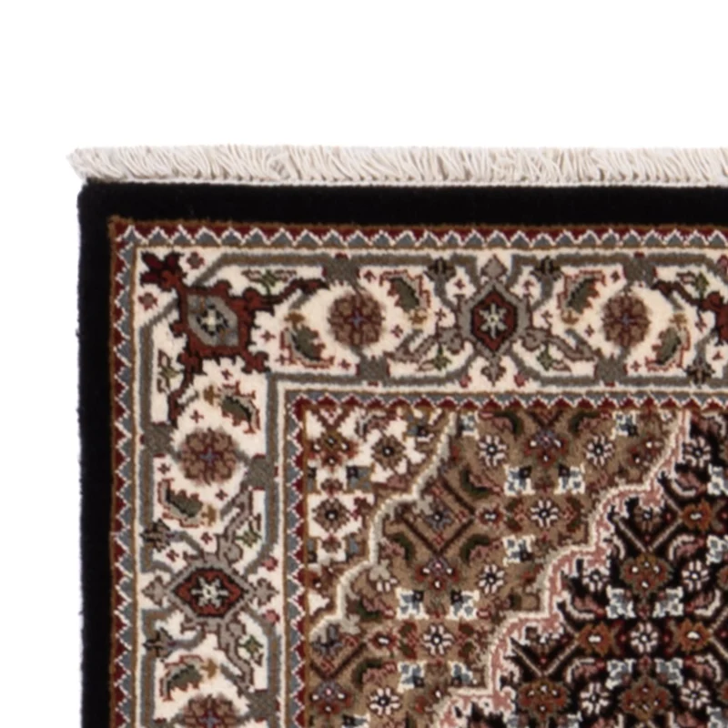 Indo Täbriz Teppich 80x204cm - Orientteppich - dunkelbeige