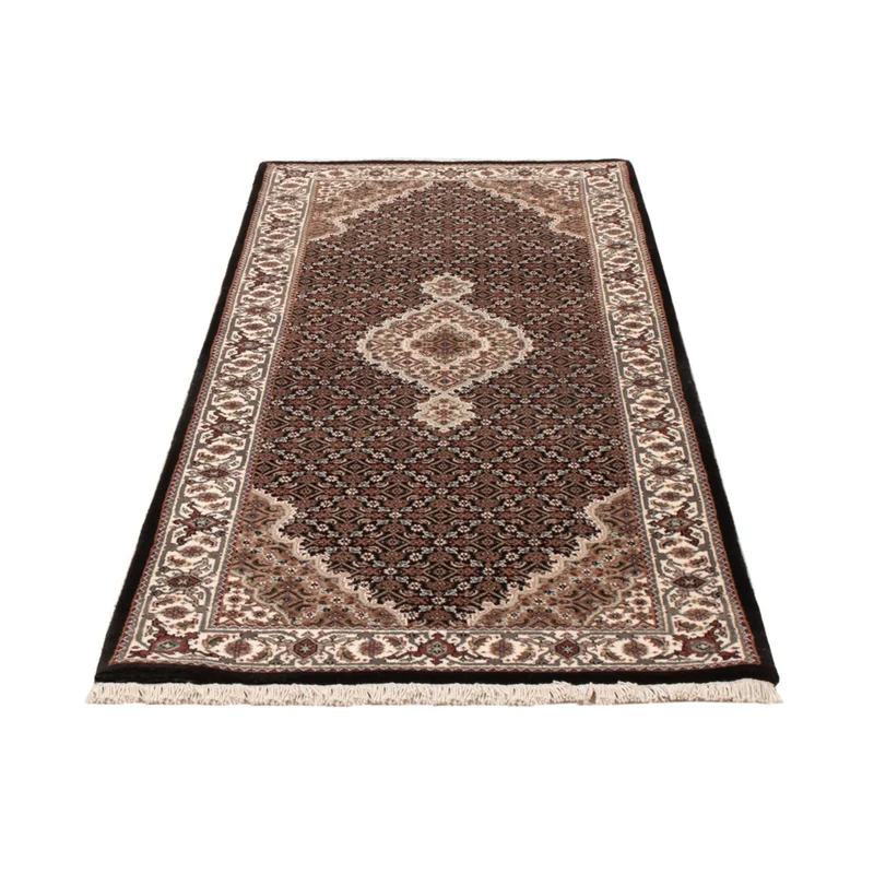 Indo Täbriz Teppich 80x204cm - Orientteppich - dunkelbeige