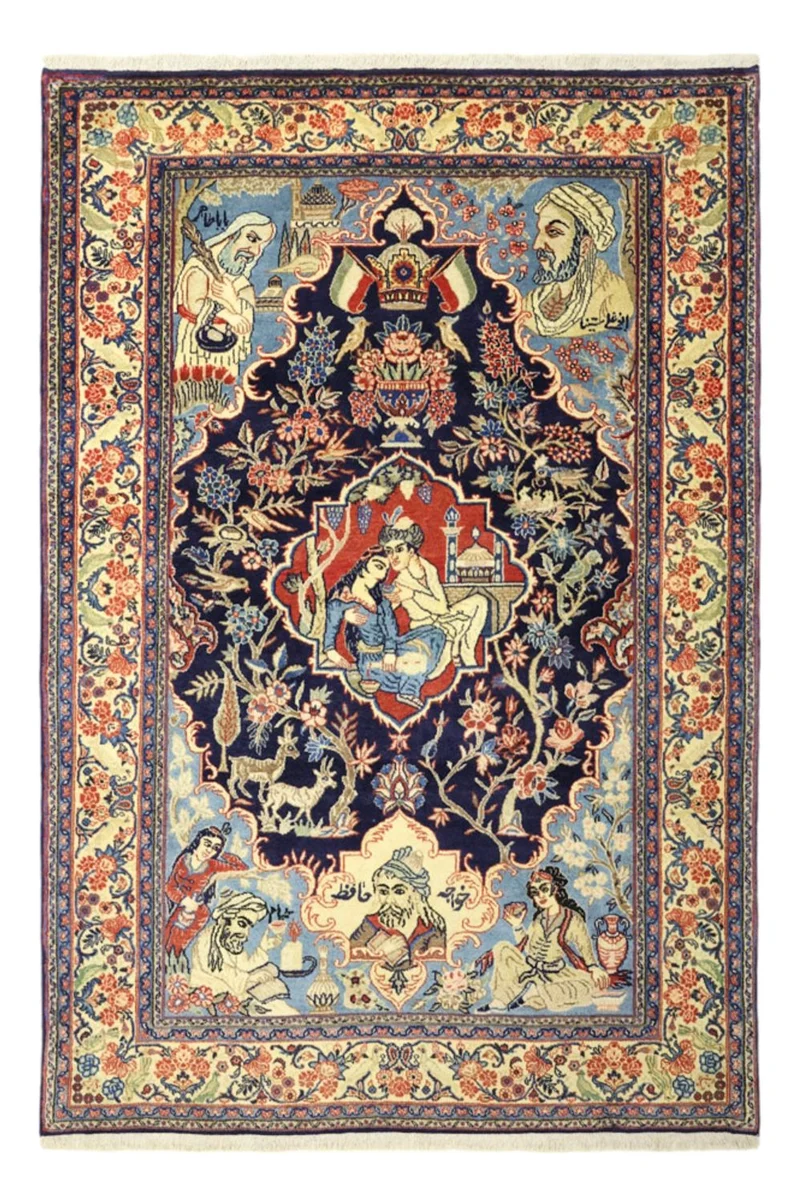 Täbriz Teppich 136x197cm - Perserteppich - mehrfarbig
