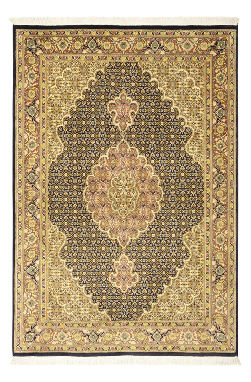 Täbriz - 50 Raj Teppich 100x148cm - Perserteppich - dunkelblau
