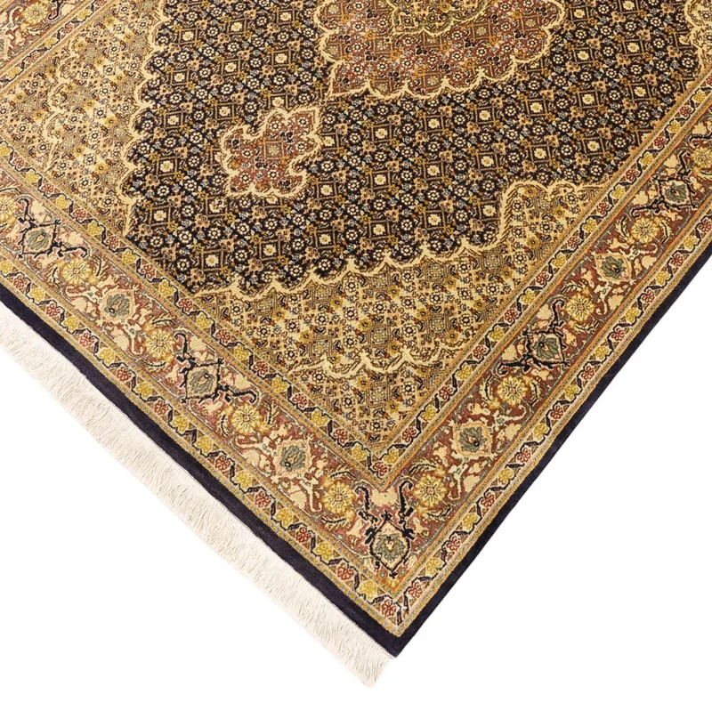 Täbriz - 50 Raj Teppich 100x148cm - Perserteppich - dunkelblau