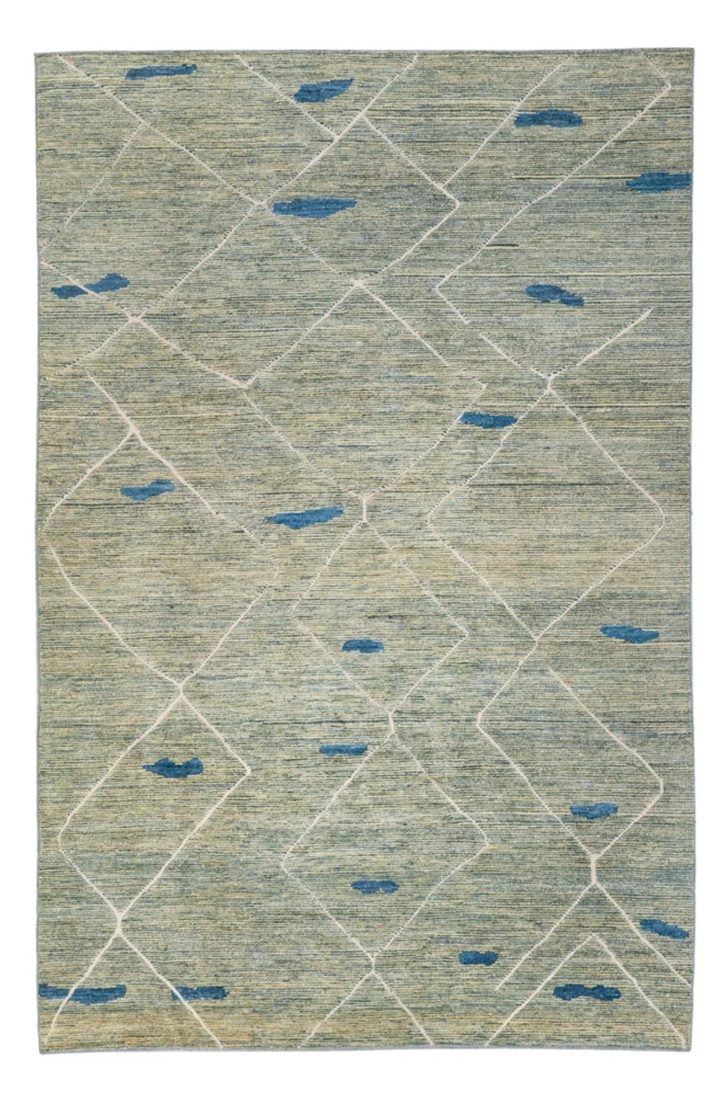 Berber Teppich 202x300cm - Wollteppich - hellgrün
