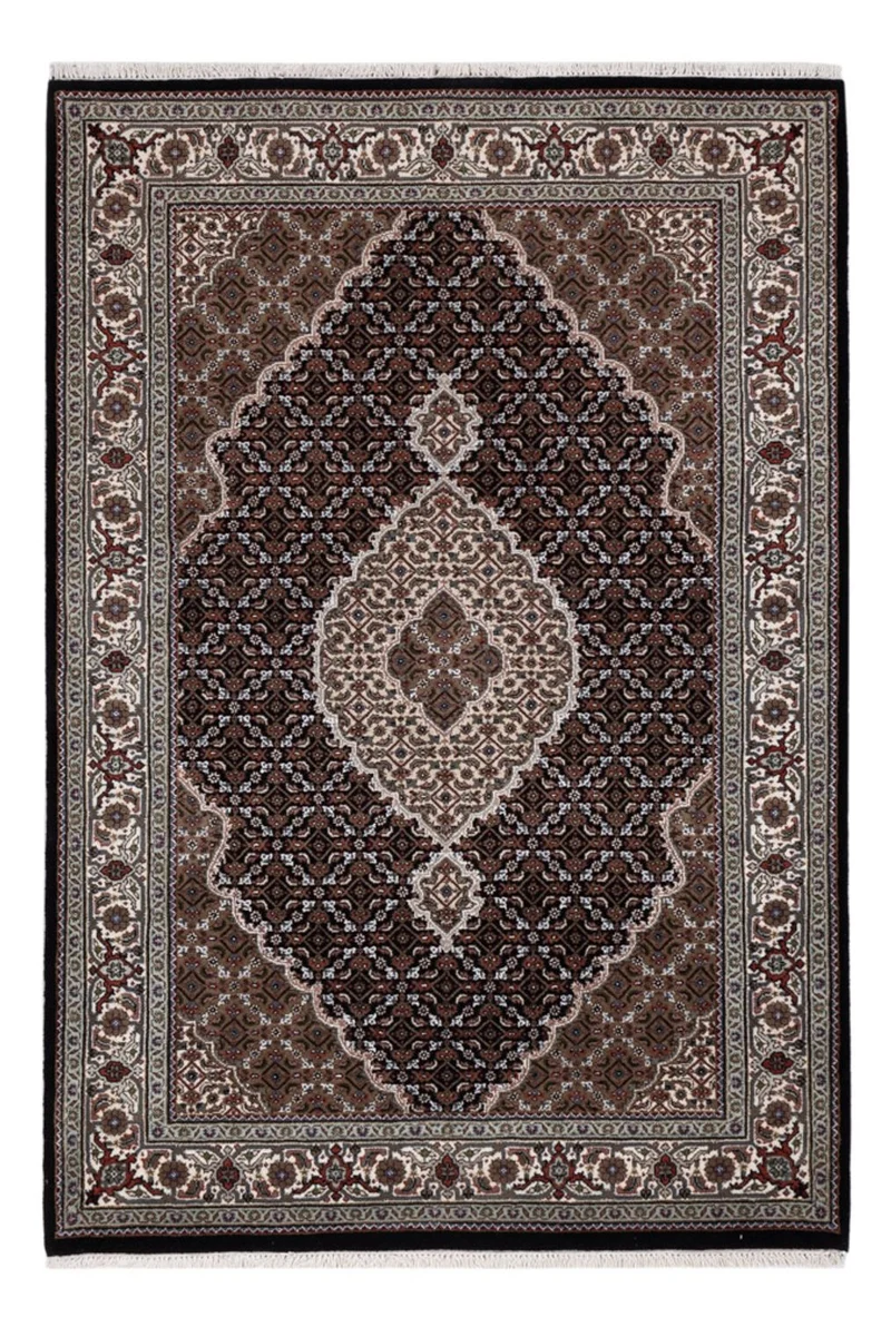 Indo Täbriz Teppich 125x185cm - Orientteppich - dunkelbeige